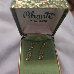 14k Gold LOVE Dangle Earrings